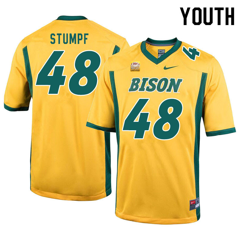 Youth #48 Mark Stumpf North Dakota State Bison College Football Jerseys Sale-Yellow - Click Image to Close
